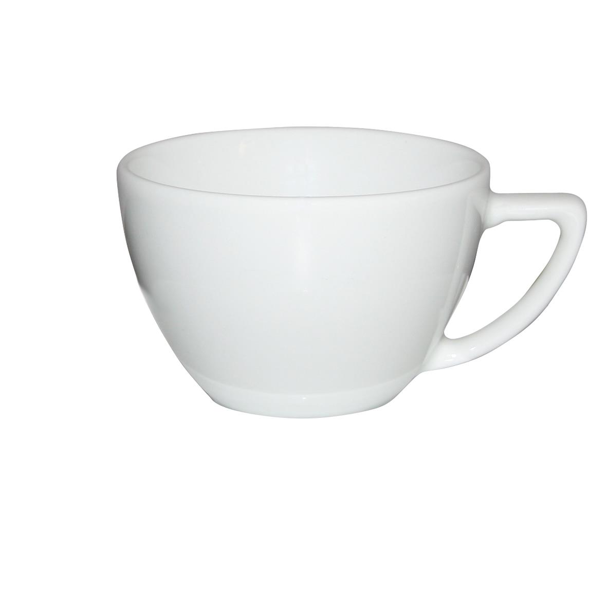 Weiße Cappuccinotasse Classic mit Aufdruck